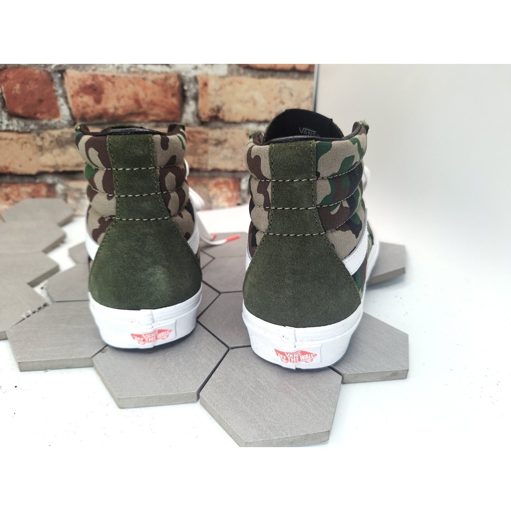 New Vans Sk8-Hi Camo Olive Green High Top Mens 6.5 / Women 8 / Kids 6.5 GS - Picture 7 of 10